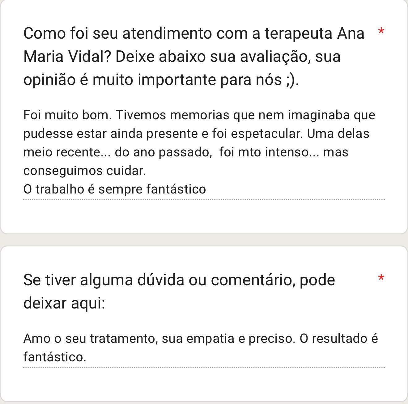 Depoimento de paciente sobre a terapia 7Healings