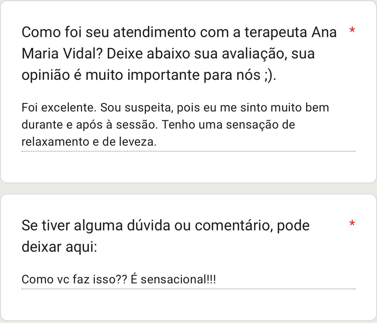 Depoimento de paciente sobre a terapia 7Healings
